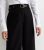 Ladies Black Belted Large Leg Faculty Trousers New Glance