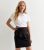 Women Black Ruffle-Trim College Skirt New Glance