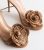 Public Need Brown Padded Woven Flower Heeled Sandals New Glance