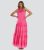 Discovering Friday Crimson Embroidered Tiered Maxi Get dressed New Glance