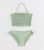 Women Gentle Inexperienced Ditsy Floral Textured Bandeau Bikini Set New Glance