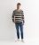 Males’s Jack & Jones Military Stripe Knit Group Neck Jumper New Glance