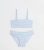 Women Blue Stripe Bandeau Bikini Set New Glance