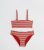 Women Pink Stripe Bandeau Bikini Set New Glance