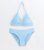 Women Blue Distinction Trim Triangle Bikini Set New Glance