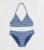 Ladies Darkish Blue Summary Print Triangle Bikini Set New Glance