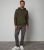 Males’s Threadbare Olive Pocket Entrance Hoodie New Glance