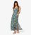 Apricot Inexperienced Floral Sq. Neck Cut up Hem Maxi Get dressed New Glance