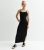 Ladies Black Ribbed Cotton-Mix Maxi Get dressed New Glance