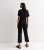 Black Ribbed Drawstring Waist Jumpsuit New Glance