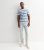 Males’s Jack & Jones Blue Cotton Stripe Print T-Blouse New Glance