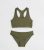 Ladies Olive Racer Bikini Set New Glance