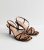 Broad Have compatibility Brown Leopard Print Strappy Sandals New Glance