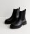 Black Leather-based-Glance Facet-Zip Chelsea Boots New Glance