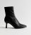 Black Leather-based-Glance Measurement Zip Ankle Boots New Glance