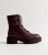 Burgundy Leather-based-Glance Lace Up Chunky Boots New Glance