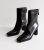 Extensive Have compatibility Black Leather-based-Glance Heel Ankle Boots New Glance