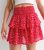 Women Pink Floral Print Chiffon Tiered Skort New Glance