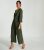 QUIZ Khaki Wrap Crop Jumpsuit New Glance