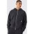 Mens Black Outsized Boxy Heavyweight Zip Via Hoodie, Black – SIZE L