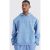 Mens Blue Tall Outsized Boxy Restricted Embossed Hoodie, Blue – SIZE L