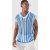 Mens White Boxy Outsized Open Sew V Neck Stripe jumper Vest, White – SIZE XL