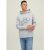 Males’s Jack & Jones Light Gray Emblem Hoodie New Glance – SIZE L