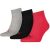 Unisex Adult Quarter Training Ankle Socks (pack Of 3) (black/red/grey)