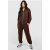 Womens Petite Zip Thru Hooded Broad Leg Tracksuit – Brown – S, Brown