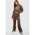 Womens Dsgn Studio Slogan Zip Thru Hooded Immediately Leg Tracksuit – Brown – M, Brown