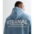 Males’s Light Blue Everlasting Entrance and Again Emblem Outsized Hoodie New Glance – SIZE L