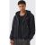 Mens Black Outsized Boxy Zip Via Middle Embroidered Hoodie, Black – SIZE S