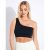 Girlfriend Collective Bianca One Shoulder Sports Bra – Black  – Size: XL