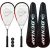 Dunlop Hyper X-lite Ti Squash Racket Twin Pack, Inc Covers & 3 Squash Balls