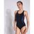 SPEEDO Placement Muscleback Swimsuit – Black/Fed Red/Chroma Blue – 38 – SIZE 38