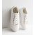 White Leather-Look Metal Trim Lace Up Trainers New Look Vegan – SIZE UK 6