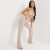 Ribbed Bralet And Trousers Co-Ord Set In Stone Nude UK 16, Nude – SIZE 16