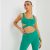 Zip Up Square Neck Cut Out Cross Strap Detail Sports Bra In Green UK Medium M, Green – SIZE M