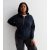 Curves Navy 1/2 Zip High Neck Sweatshirt New Look – SIZE S