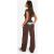 Womens Sports activities Dept Towelling Applique Directly Leg Jogger – Brown – S, Brown