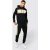 Mens Black Color Block Hooded Tracksuit, Black – SIZE S