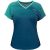 Ladies’s Breathable V-neck Brief-sleeved Padel T-shirt 500 – Blue/inexperienced