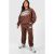 Womens Plus Cloth wardrobe Necessities Puff Print Tracksuit – Brown – 18, Brown