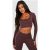 Womens Top rate Sculpt Reform Strap Element Lengthy Sleeve Best – Brown – L, Brown