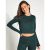 Girlfriend Collective Cropped Long Sleeve Top – ReSet – Moss Green  – Size: S