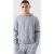 Mens Gray Boxy Brushed Knitted Hoodie, Gray – SIZE L