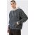 Mens Gray Outsized Boxy Acid Wash Hoodie With Distinction Hood, Gray – SIZE S