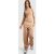 Womens Tall Ribbed Group Neck Most sensible And Jogger Set – Beige – 12, Beige