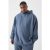 Mens Gray Plus Outsized Heavy Textured Pipped Hoodie, Gray – SIZE XXXXL